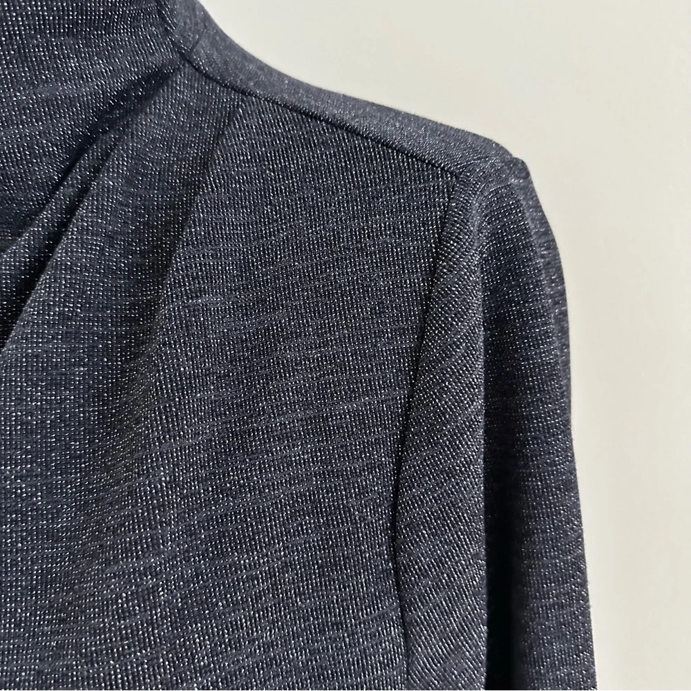Ann Taylor Navy Sparkle Mock Turtleneck Long Sleeve Size Large